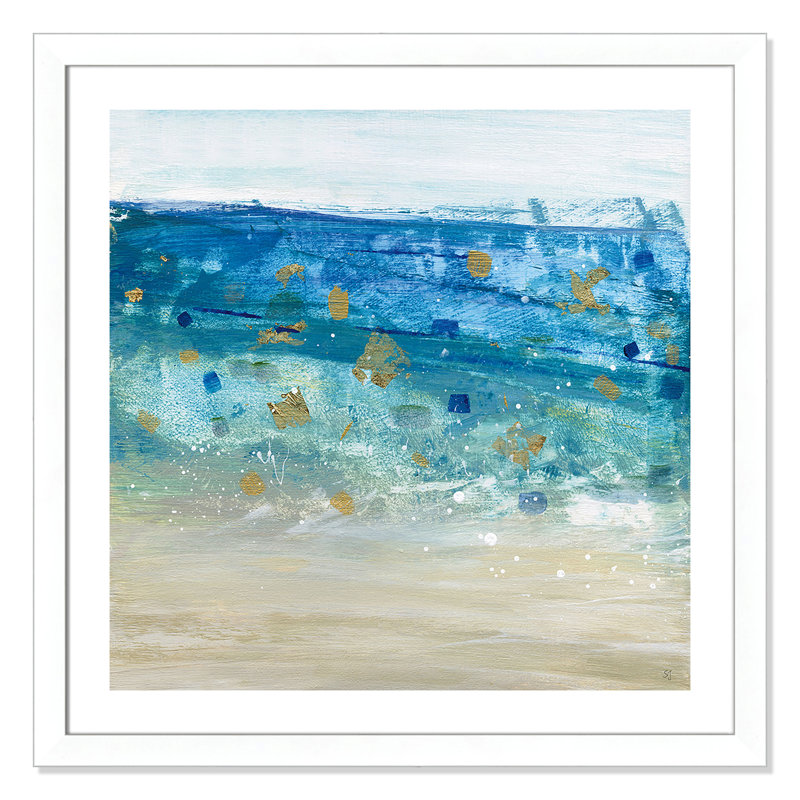 Ebern Designs Sea Glass Summer Ii Framed Acrylic Painting Print