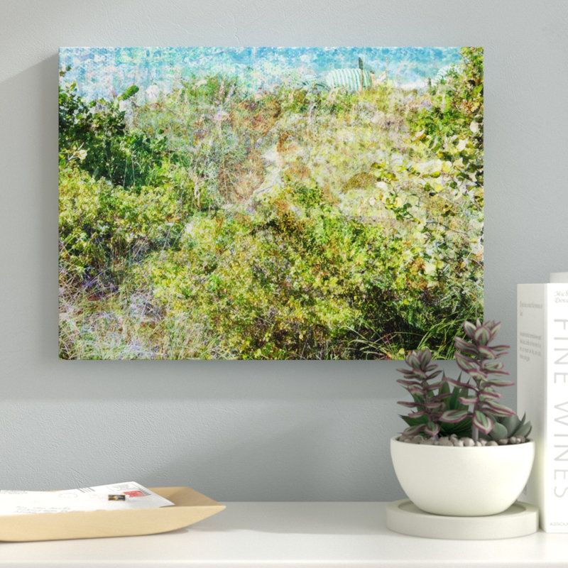 Ebern Designs Beach Grass Landscape Acrylic Painting Print On