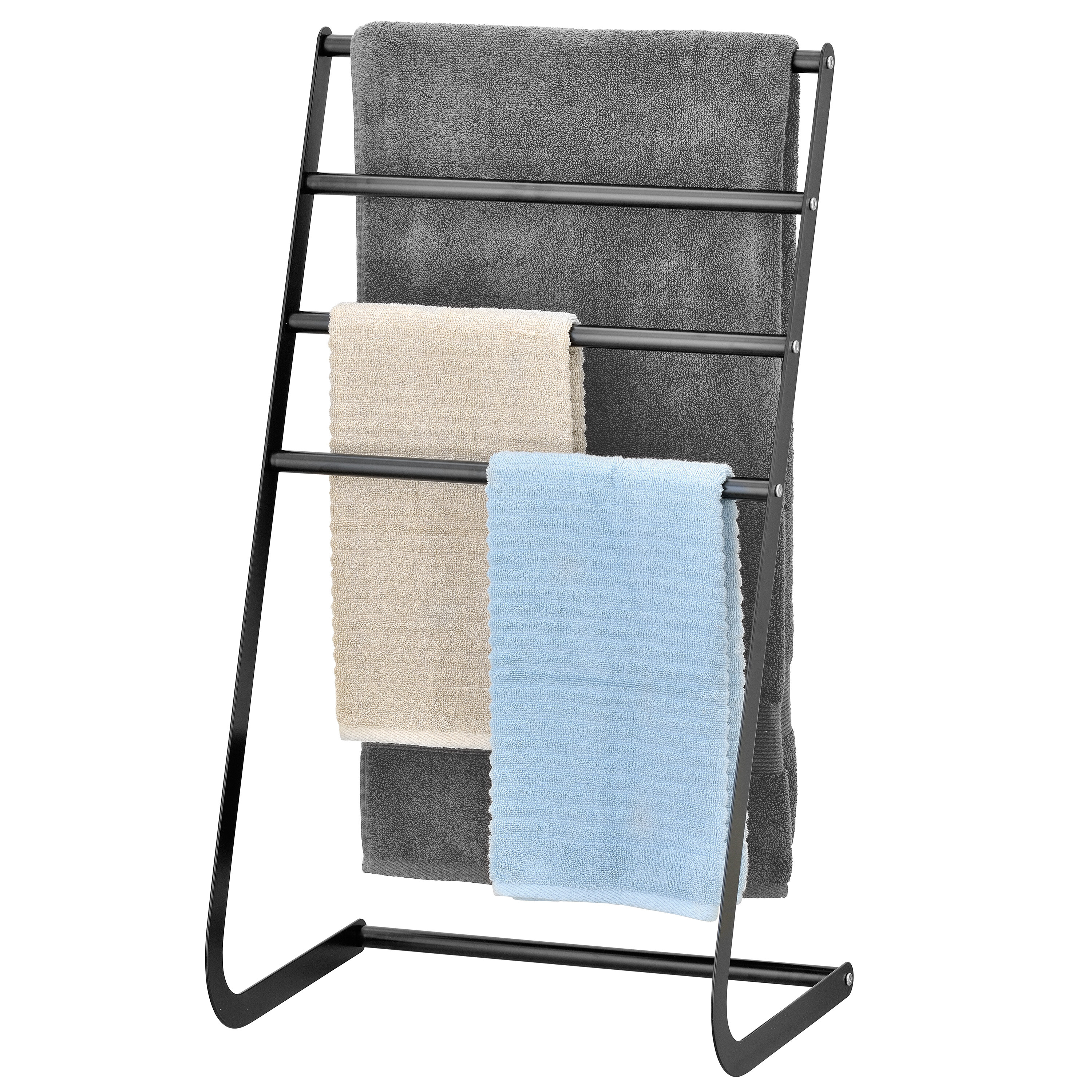 Towel Rack Free Standing Towel Rack Household Storage Rack Finishing Double Rack Multifunctional Metal Bathroom Rack Towel Rack Rack