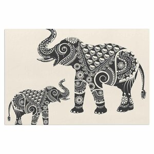 Famenxt Ornate Indian Elephant Boho Doormat