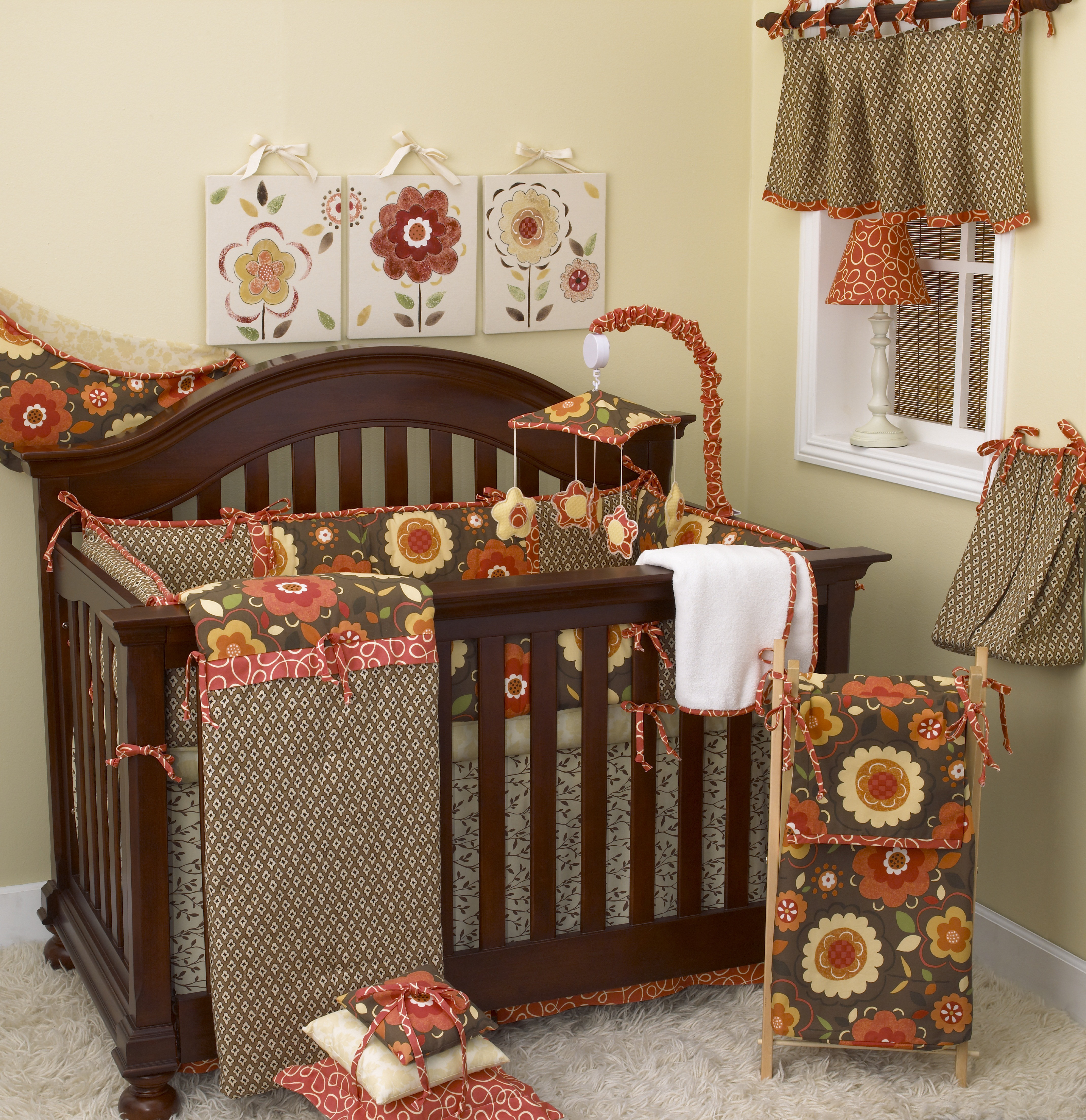 orange crib bedding