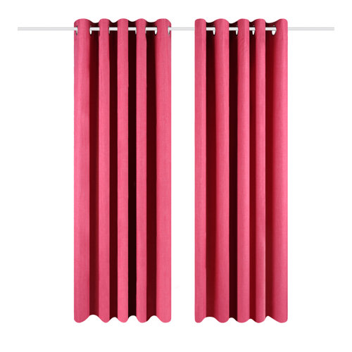 Eclipse Eyelet Blackout Thermal Curtains Wayfair Basics Colour: Pink, Panel Size: 229 W x 137 D cm