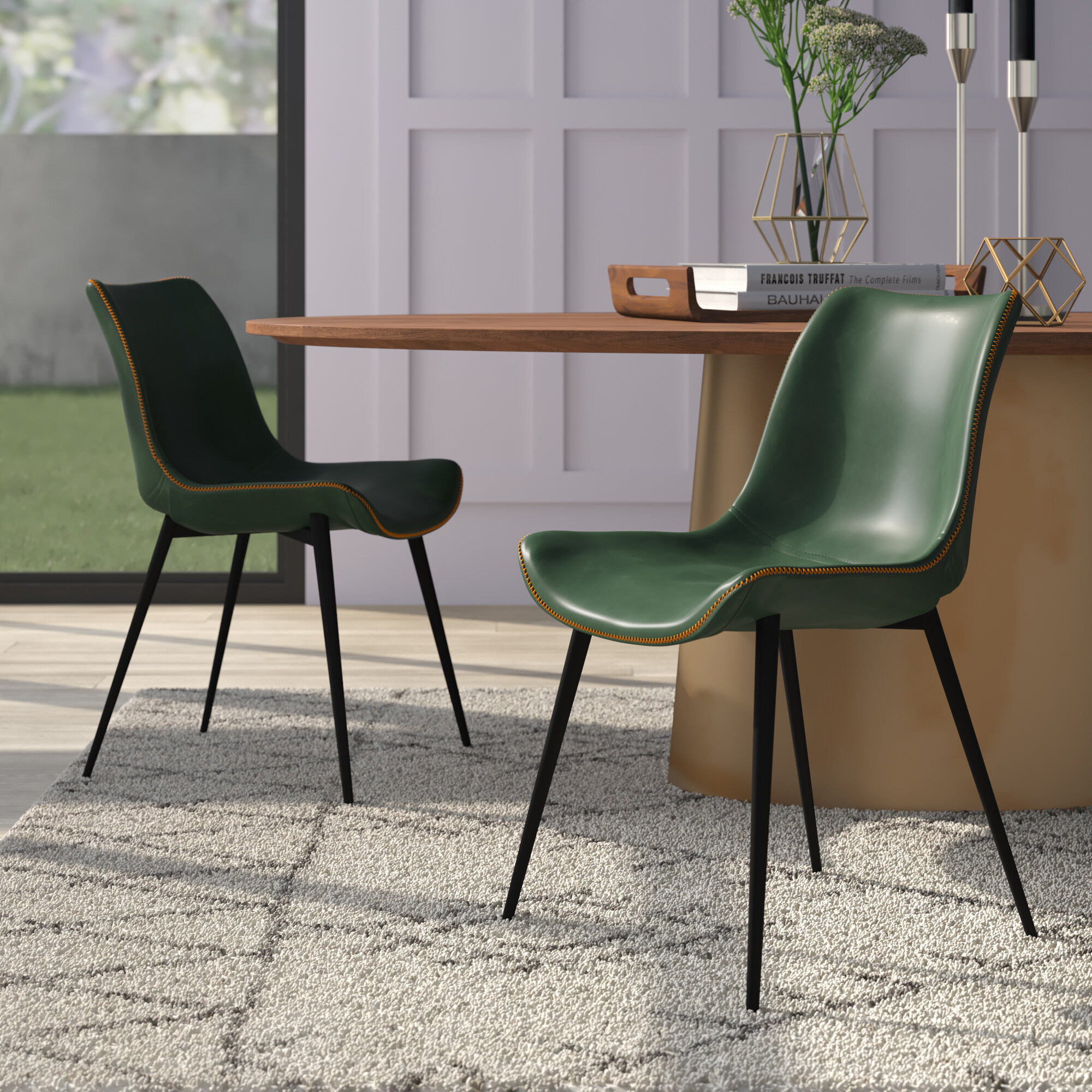 Faux Leather Green Kitchen Dining Chairs You Ll Love In 2021 Wayfair