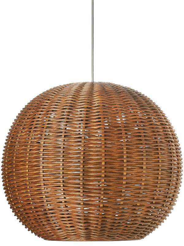 Pirhan Wicker 1-Light Globe Pendant
