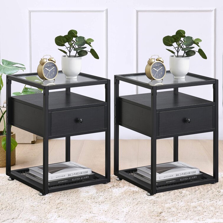 black iron nightstand