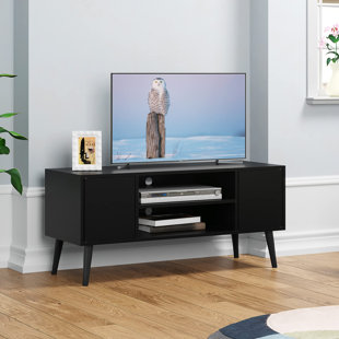 Wood TV Stand Console Media Cabinet Econ Entertainment Table Center Storage Bins 
