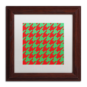 'Xmas Houndstooth' by Color Bakery Framed Graphic Art