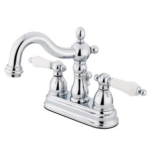 Heritage Double Handle Centerset Bathroom Faucet with ABS Pop-Up Drain