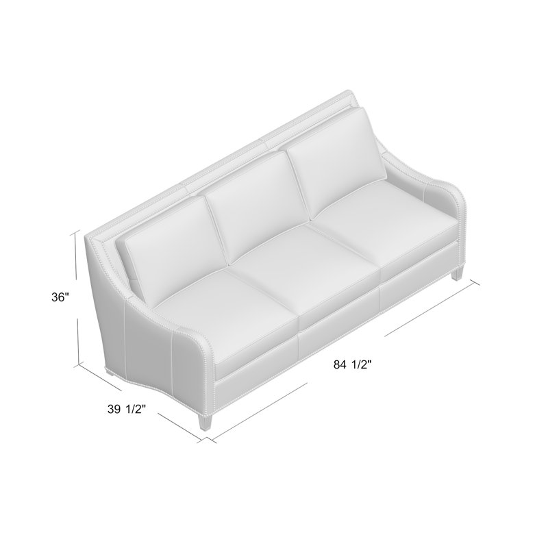 Tommy Bahama Home Twin Palms Genuine Leather 84 5 Tuxedo Arm Sofa