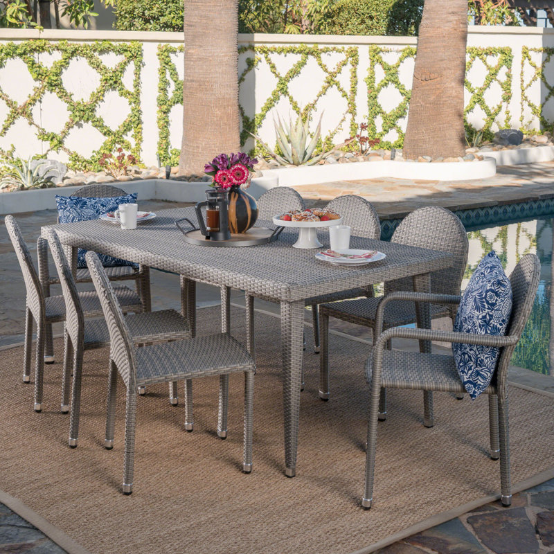 Brayden Studio Rittenhouse Wicker Outdoor 9 Piece Dining ...