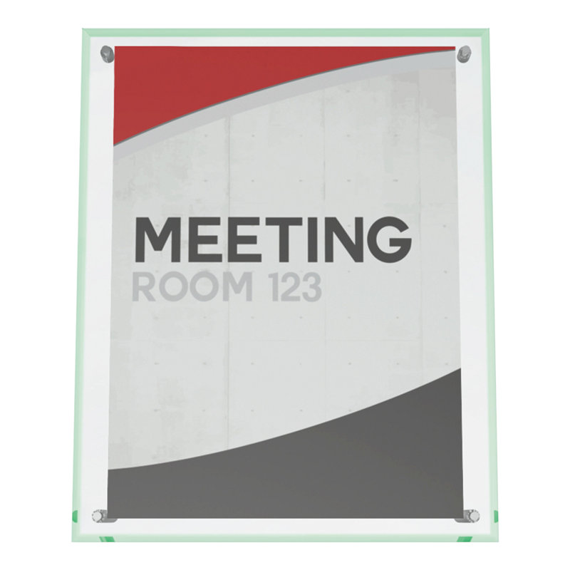 Deflecto Superior Image Beveled Edge L Frame Base Desk Sign Holder