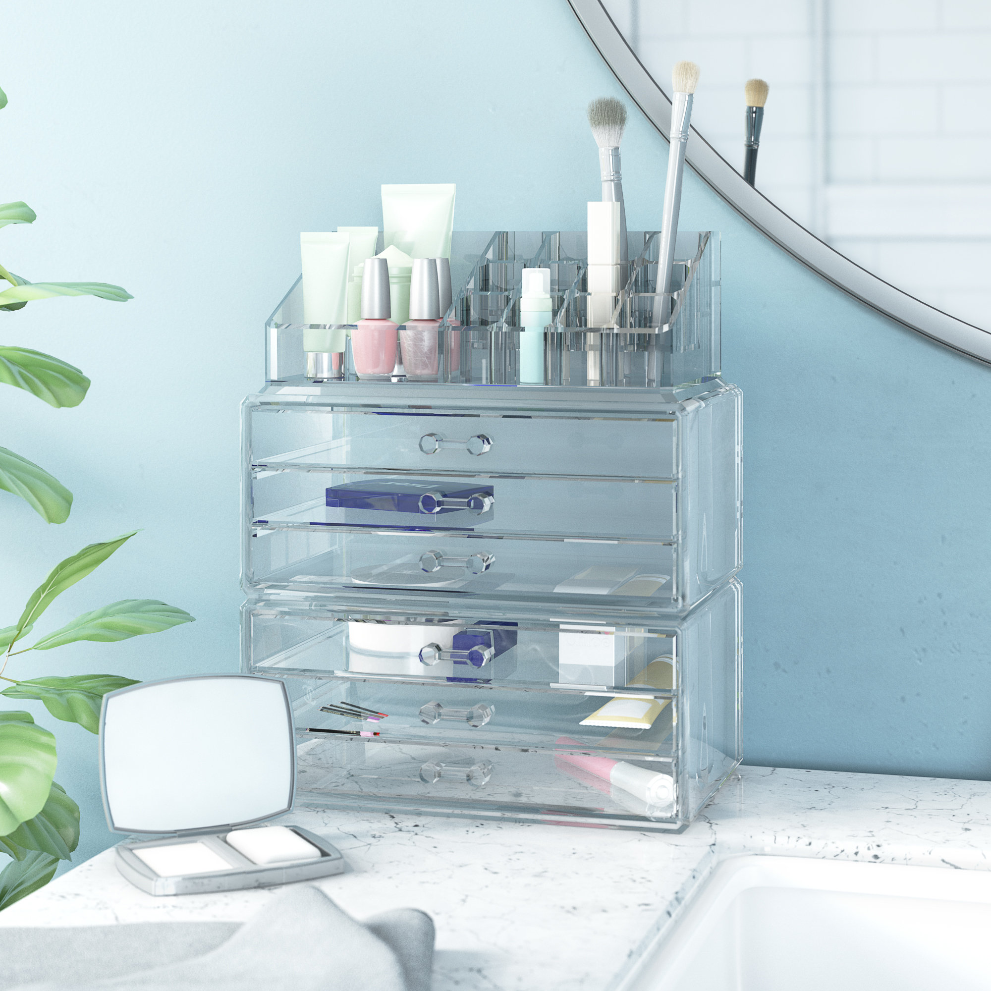Project Tidy Angus 3 Piece Clear Cosmetic Organizer Set Reviews