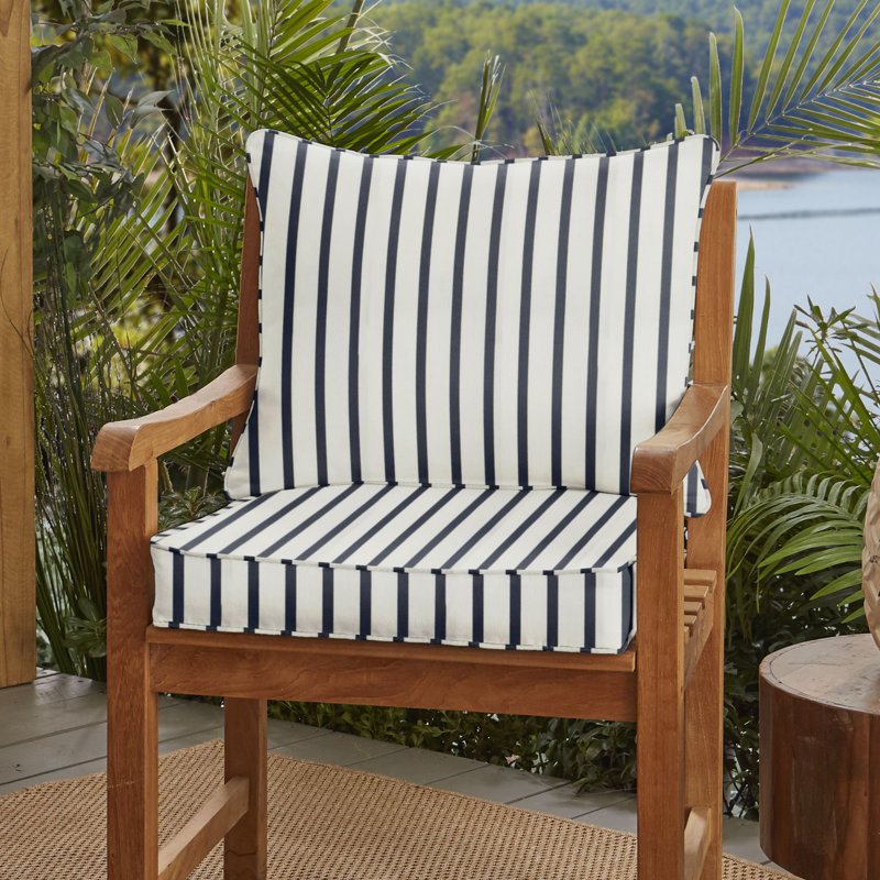 Mercer41 Whitten Stripe Indoor Outdoor Sunbrella Lounge Chair Cushion Reviews Wayfair