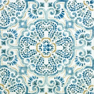 Cement Tile Effect Sheet Vinyl Flooring Bathroom & Kitchen Lino Roll Azure Blue