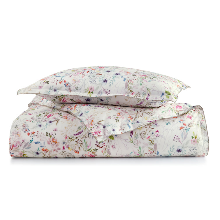 Breanna Pink Floral Cotton Duvet Cover Set Collection & Reviews Birch Lane