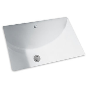 Studio Ceramic Rectangular Undermount Bathroom Sink with Overflow