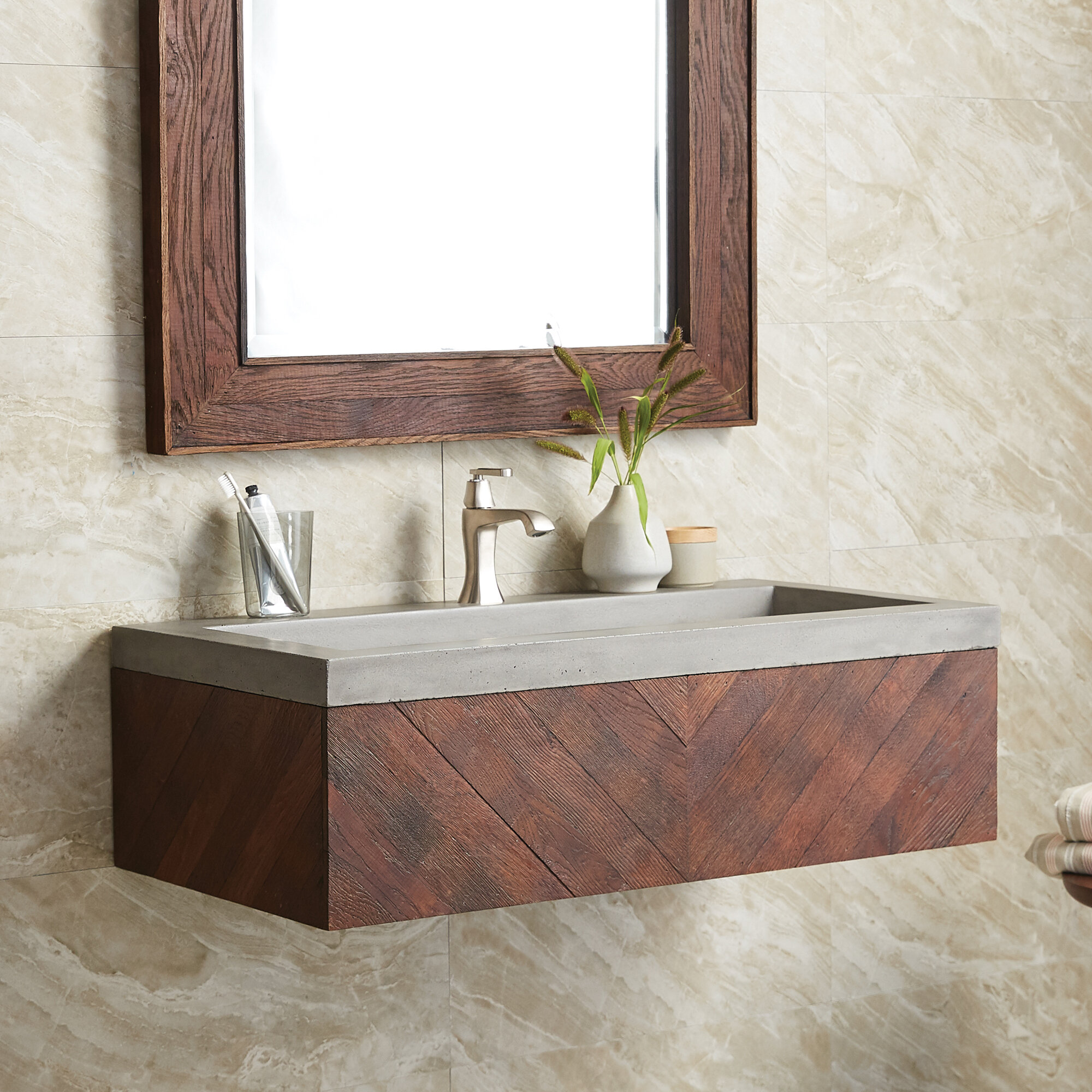 Native Trails Vintner 36 Wall Mounted Single Bathroom Vanity Set Reviews Wayfair