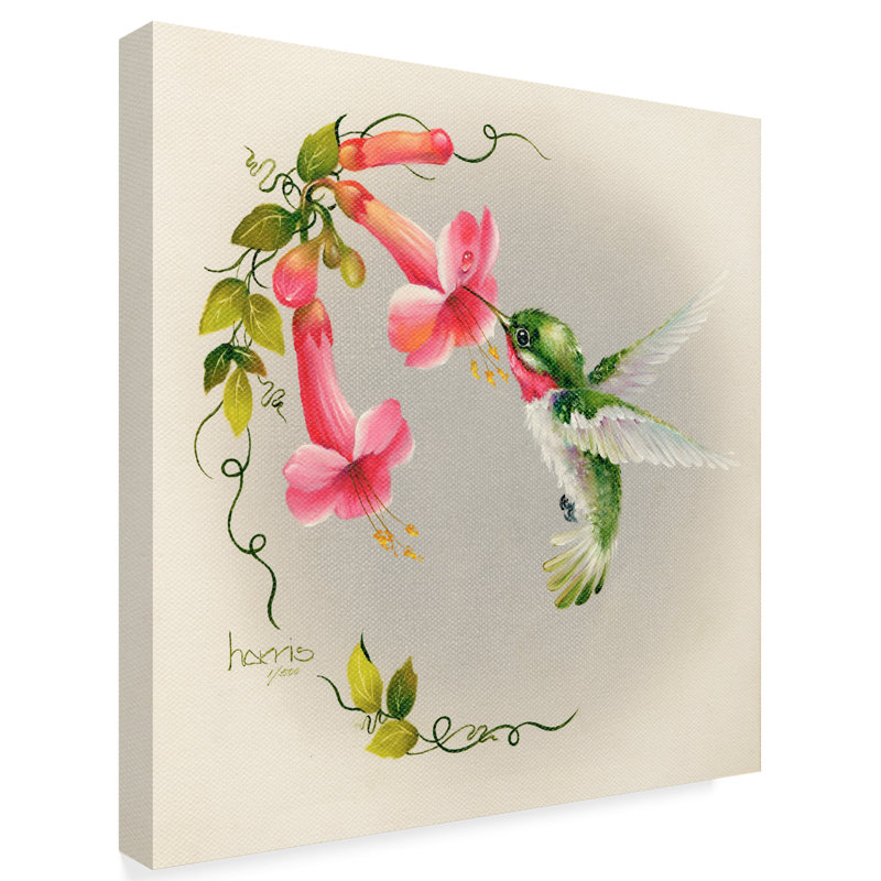 Winston Porter Hummingbirds With Trumpet Flowers Acrylic