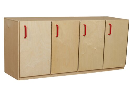 Assembled Contender Four-Section Stackable Lockers w/Doors 