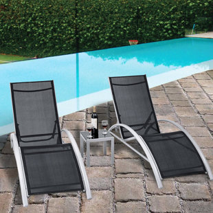 Outdoor Swimming Pool Chairs Wayfair Jose 3 Piece Outdoor Patio Pool Lounger Reclining Chaise Lounge Set
