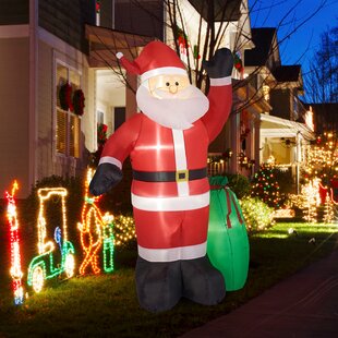 8 Foot Tall Christmas LED Inflatable Stacked Elves Banner Yard Party Decoration 
