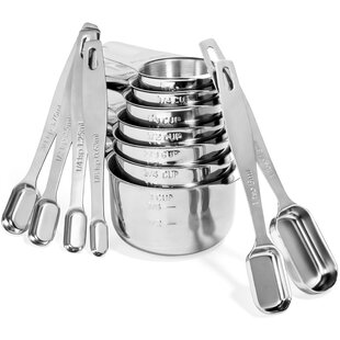 7 Measuring Cups and 5 Measuring Spoons with 1 Professional Magnetic Measurement Conversion Chart Measuring Cups U-Taste Magnetic Measuring Cups and Spoons Set of 13 in 304 Stainless Steel 