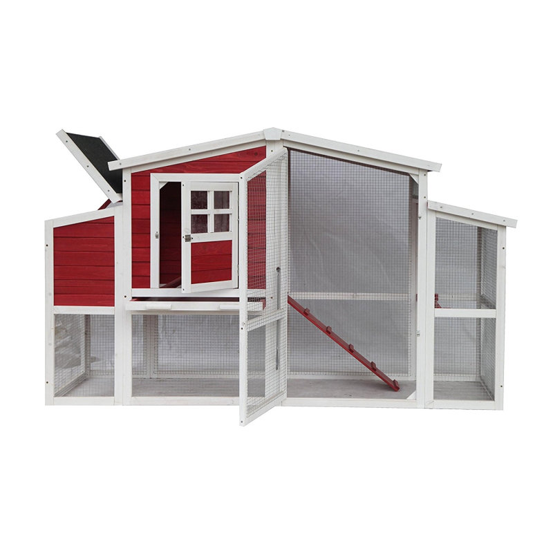 Barn Style Wooden Chicken Coop With Roosting Bar