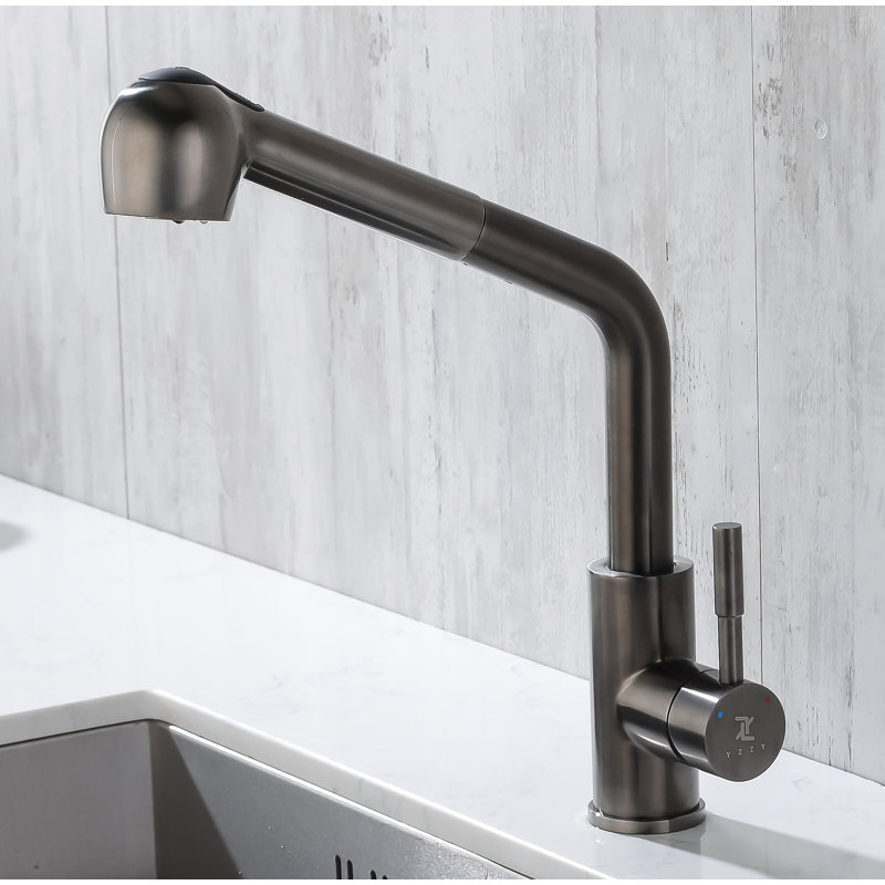 Yzzy Pull Out Single Handle Kitchen Faucet Wayfair