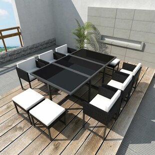 Honoria 10 Seater Dining Set With Cushions By Wade Logan