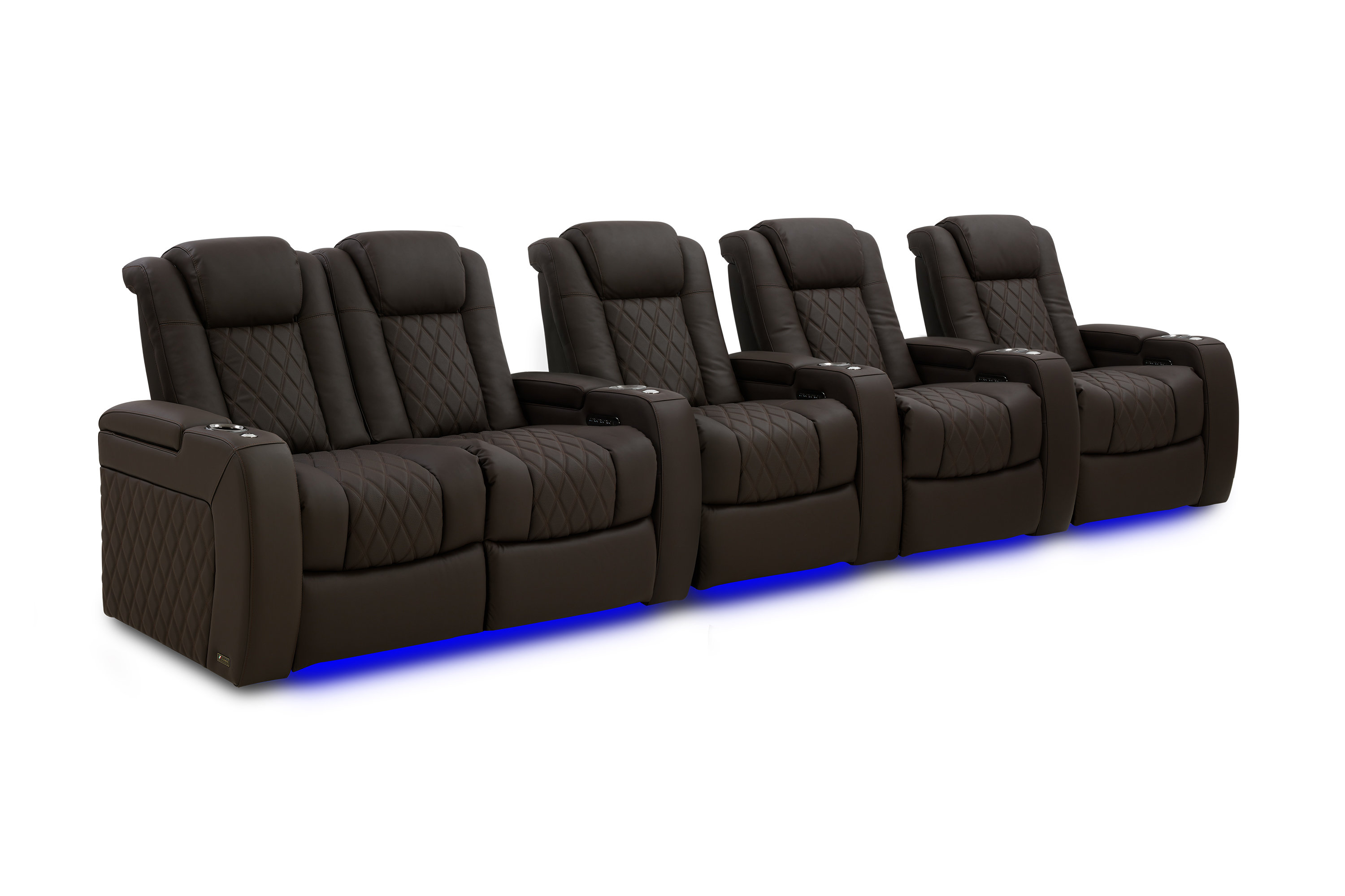 Valencia Theater Seating 153.75'' Wide Genuine Leather Home Theater ...