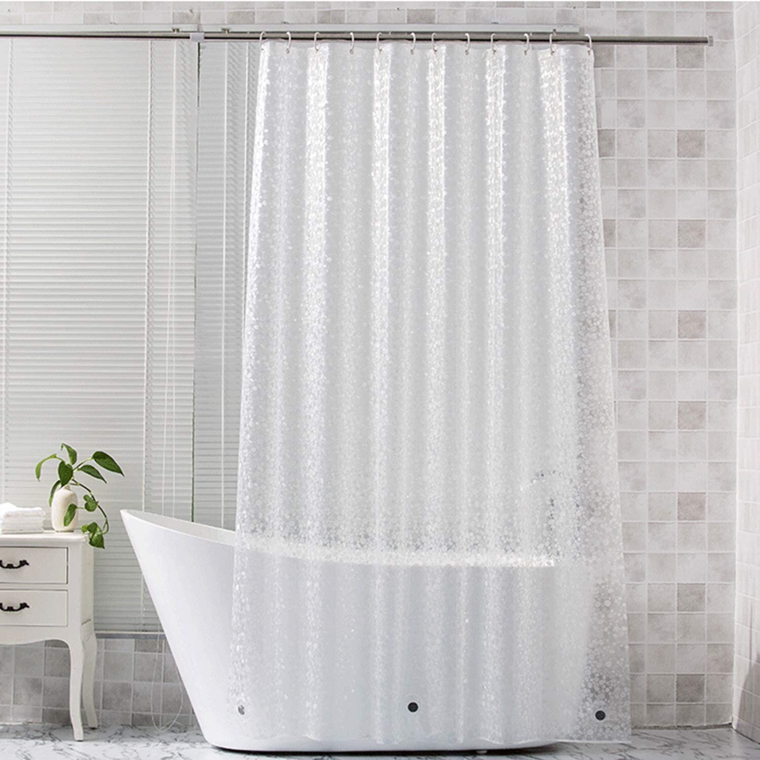 3D Cobblestone Bathroom Shower Curtain Colorful waterproof Heavy Duty 3 Magnets 