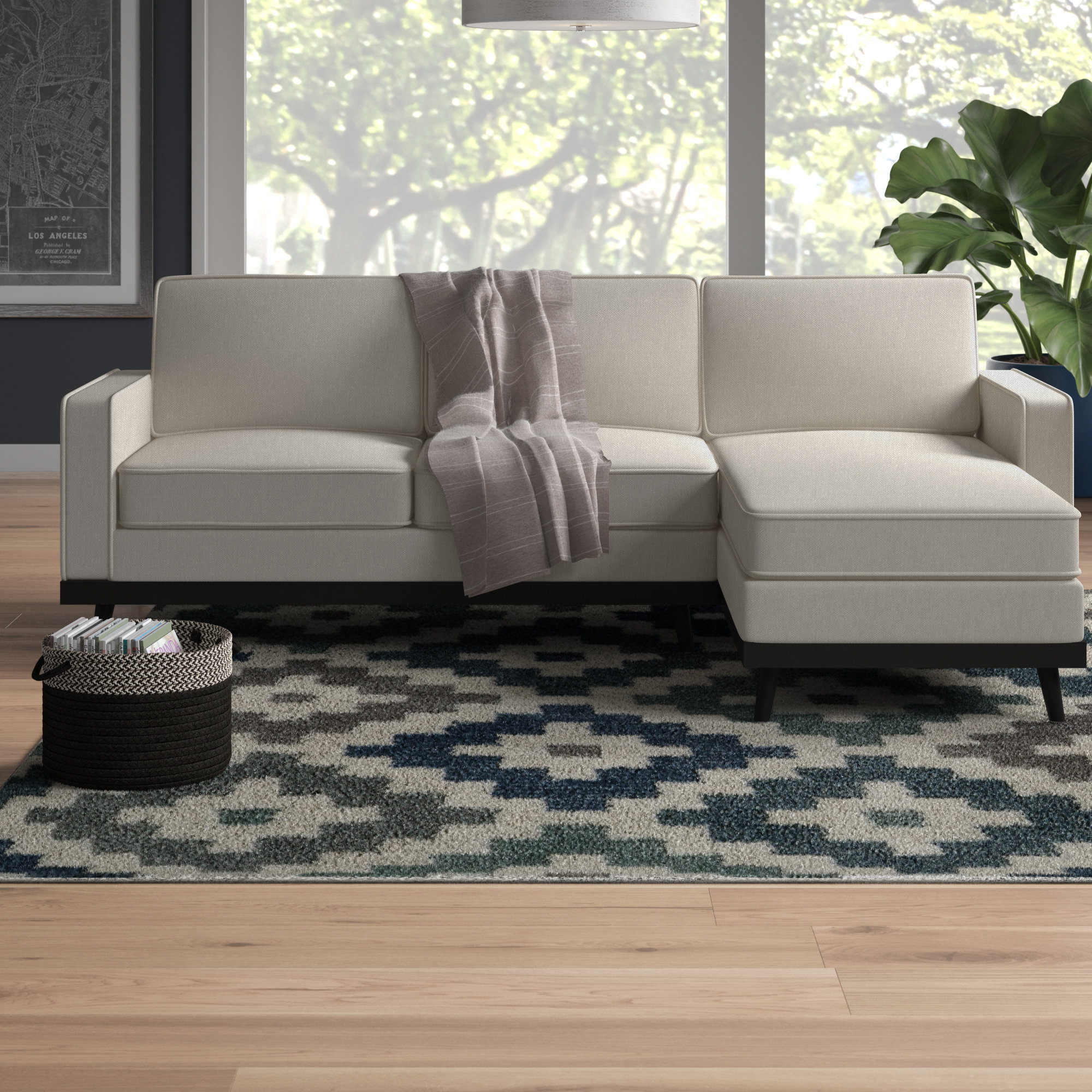 Wrought Studio Melby Mid Century Right Hand Facing Sectional