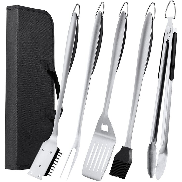 20PCS Stainless Steel BBQ Tools Set Kit Grill Cookware Fork Brush Tong Utensils 