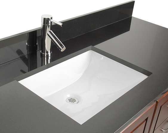 Ceramic Rectangular Undermount Bathroom Sink With Overflow