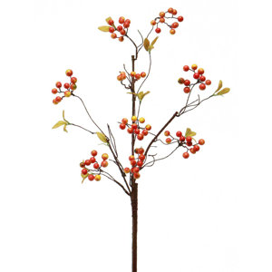 Decorative Twig Spray with Faux Berry Clusters