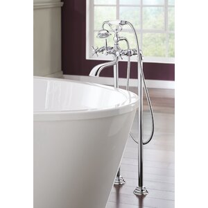 Weymouth Two Handle Floor Mount Tub Filler Trim with Hand Shower