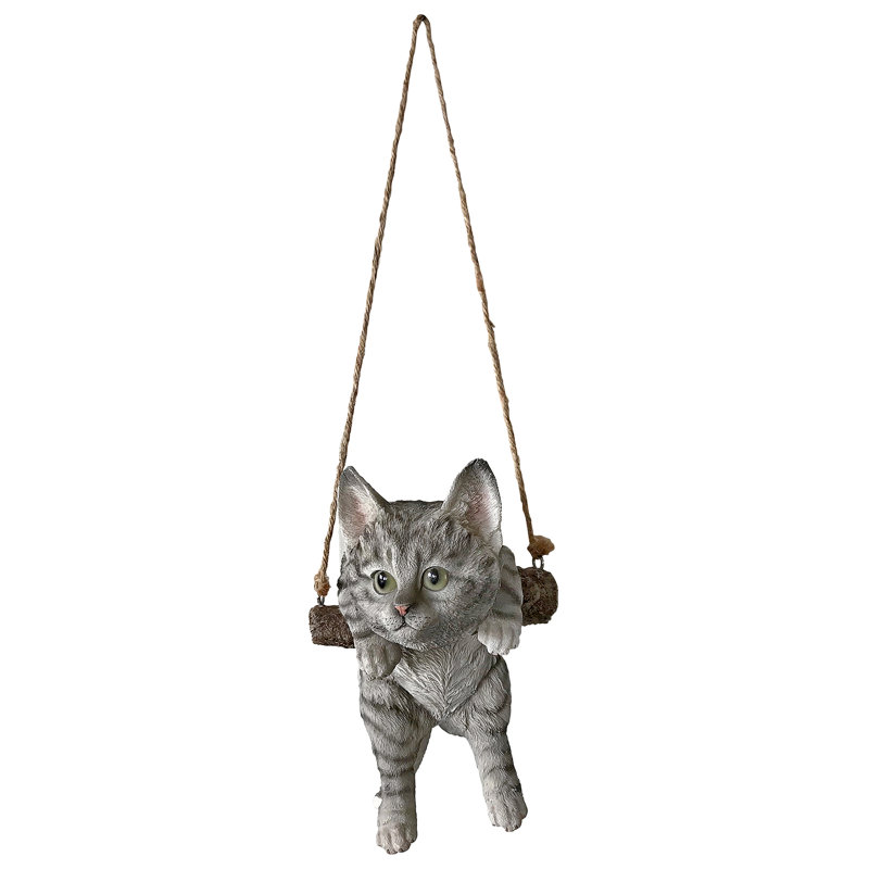 Design Toscano Hanging Tabby Kitty On A Perch Cat Wall Decor Wayfair Design Toscano Hanging Tabby Kitty On A