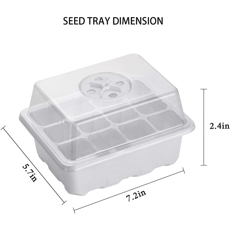 Seedling Starter Tray Humidity Adjustable Dome Lids Greenhouse Grow Trays Nursery Pots Box for Seeds Growing Starting Babody 3 Set Plant Growing Trays 15 Cells Per Tray