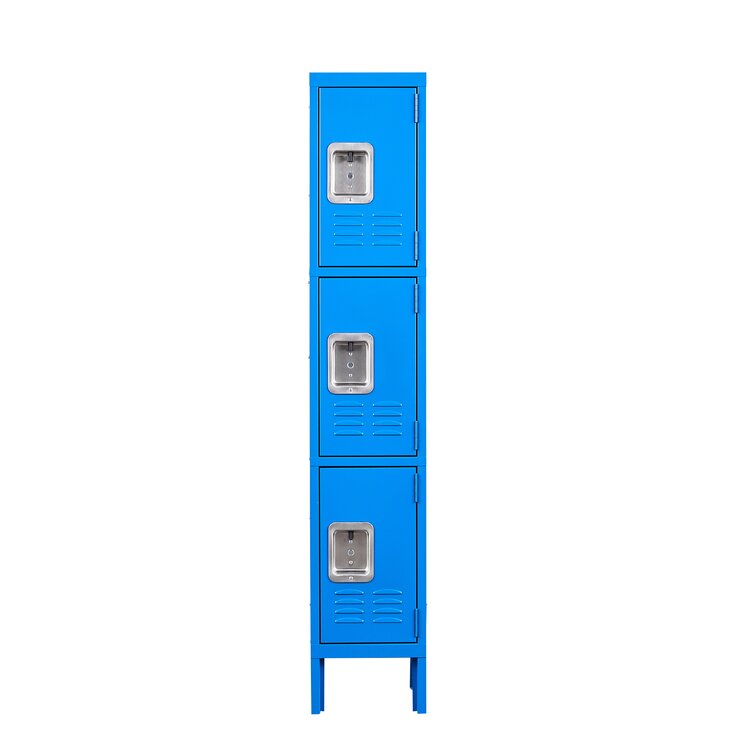 Steel Lockers 6 Doors Lockable Metal Storage Staff Gym Changing Room School Red