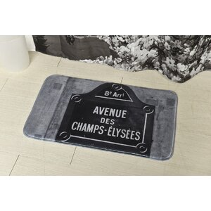 Paris City Printed Microfiber Bath Rug