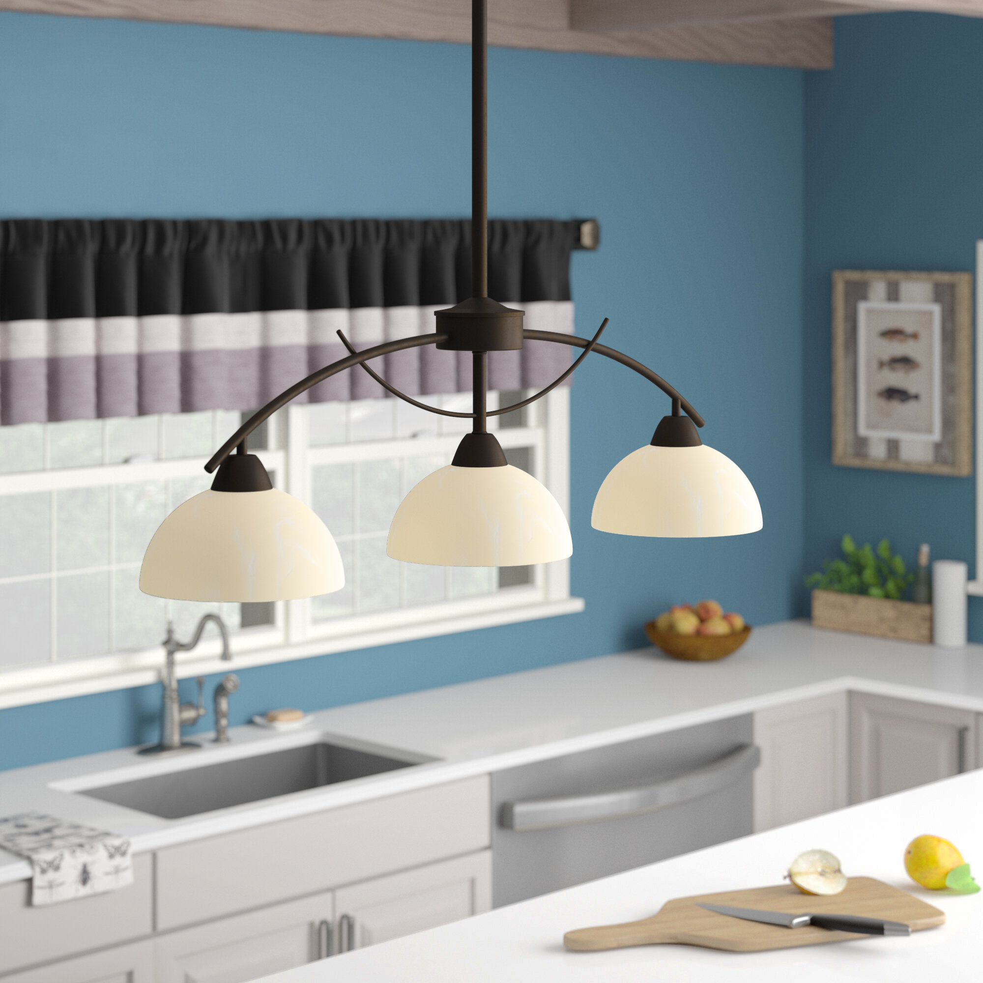 Verduzco 3 Light Kitchen Island Dome Pendant