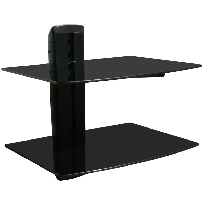 Symple Stuff Nowayton Wall Mounted Av Component Shelving System With 2 Adjustable Tempered Glass Shelves Reviews Wayfair Ca