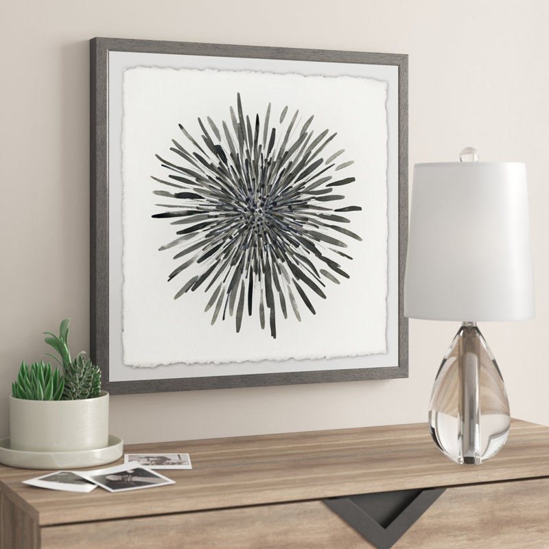 Burst of Gray - Picture Frame Print Size: 12" H x 12" W x 1.5" D