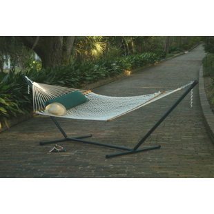 Go to store & view more images Grassingt Polyester Rope Double Tree Hammock with Stand by Freeport Park