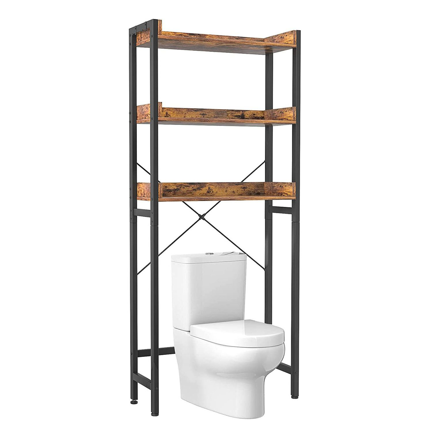 17 Stories 3 Tier Bathroom Storage Rack With 4 Hooks, Above Toilet