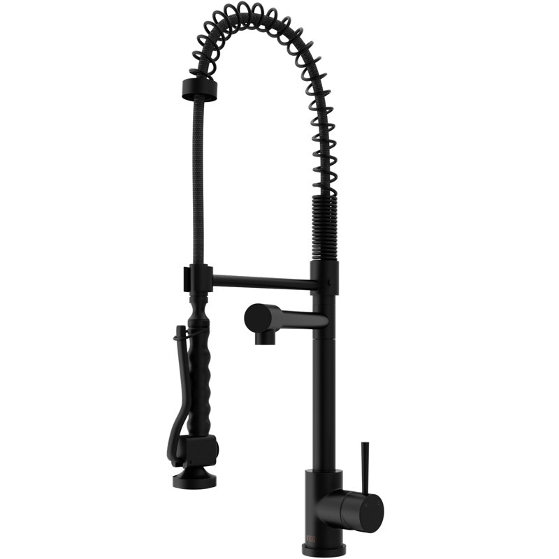 Vigo Zurich Pull Down Single Handle Kitchen Faucet With Optional