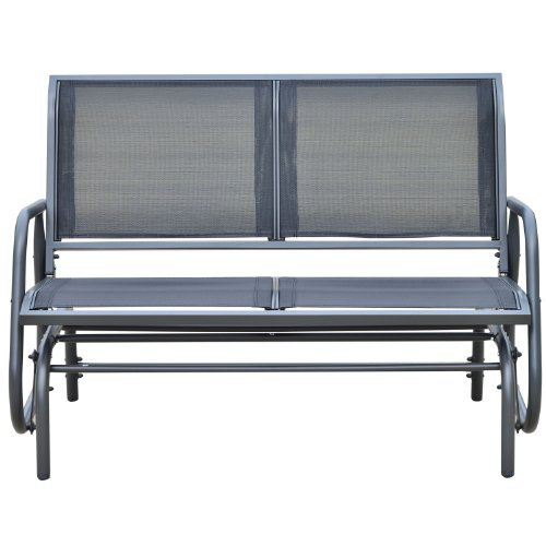 Red Barrel Studio Callen 49 Outdoor Patio Swing Glider Bench Chair Callen 49 Outdoor Patio Swing Glider Bench Chair Black