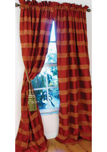 Wilshire Rod Pocket Striped Semi-Sheer Rod Pocket Single Curtain Panel