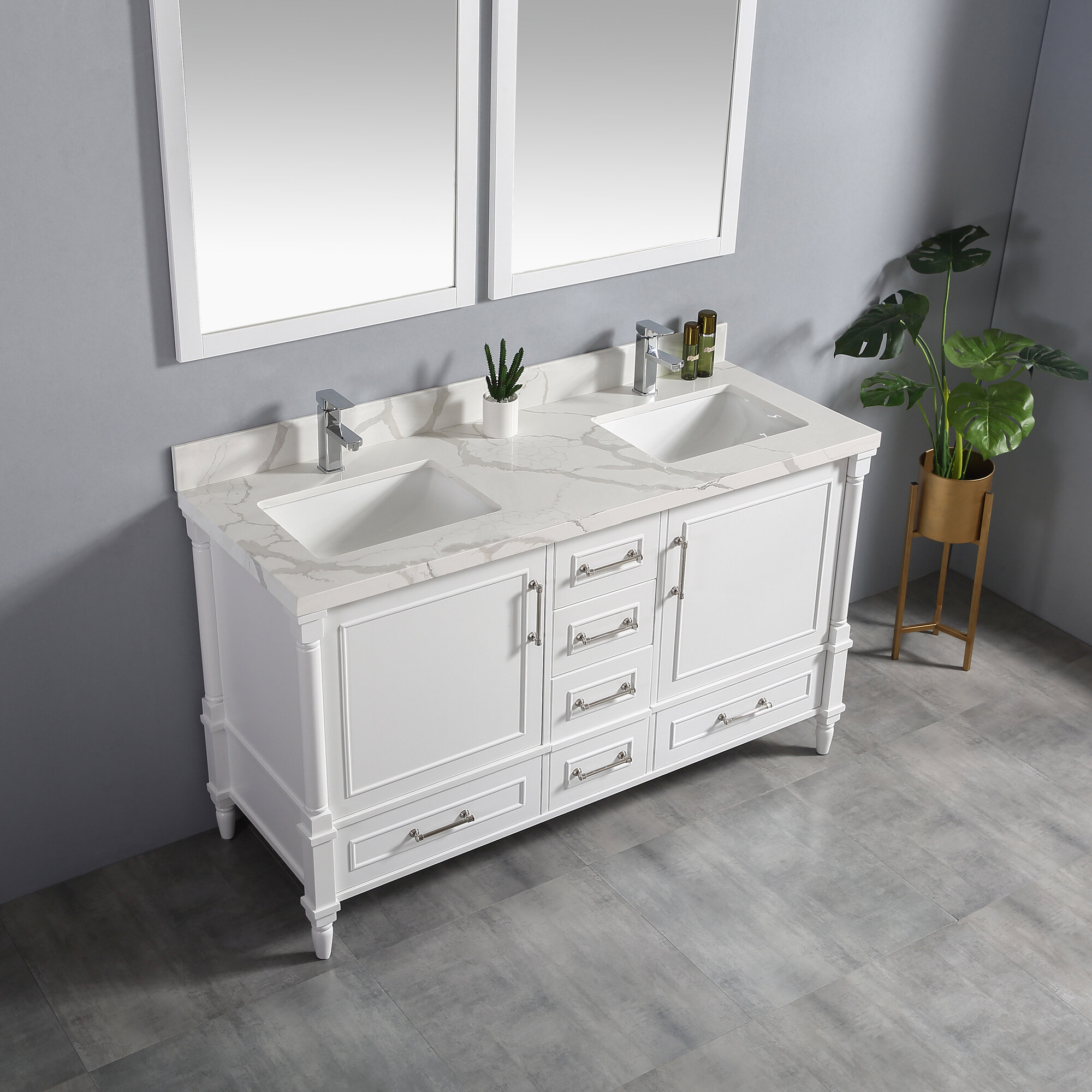 Bathroom Kitchen Living Room Details about   Modern Double Door Floor Cabinet Brand-new 