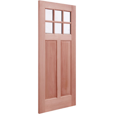 Unfinished Mahogany Slab Front Entry Door
